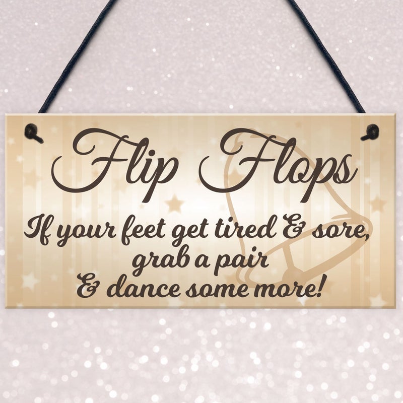 RED OCEAN Flip Flop Grab A Pair And Dance Wedding Prop Hanging Plaque Decoration Gift Sign - Image 3